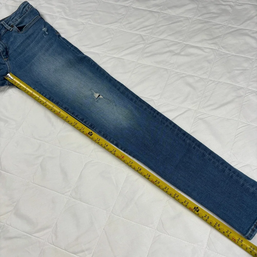 GAP‎ Girls Super Skinny Jeans Size 14 Adjustable Blue Stretch Distressed Denim